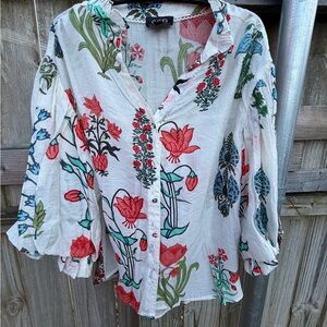 Boutique - GiGiO Floral Button-Up Blouse